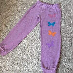 Purple Kids Joggers with Butterfly Accents by Tweenstyle